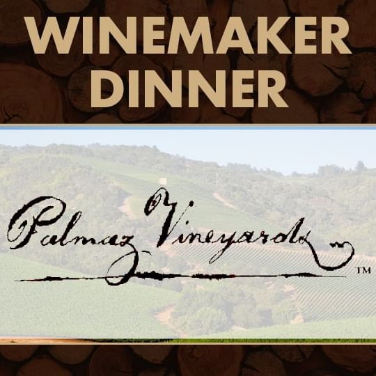 Palmaz Vineyards logo with winery in the background