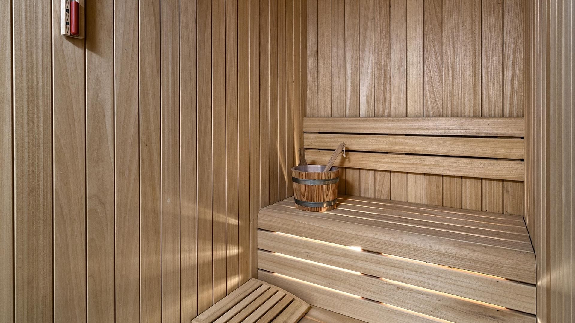 Interior of the sauna in Presidential Villa at Titanic Luxury Collection Bodrum