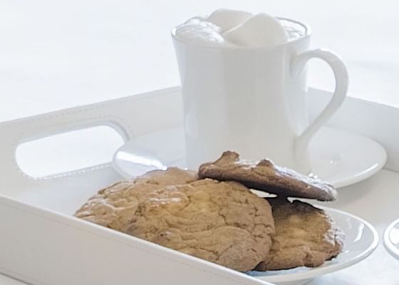 Cookies and milk served at Hotel Jackson