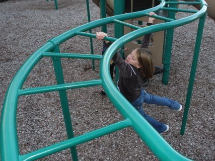 A little girl at the Children's Park near Lutsen Resort
