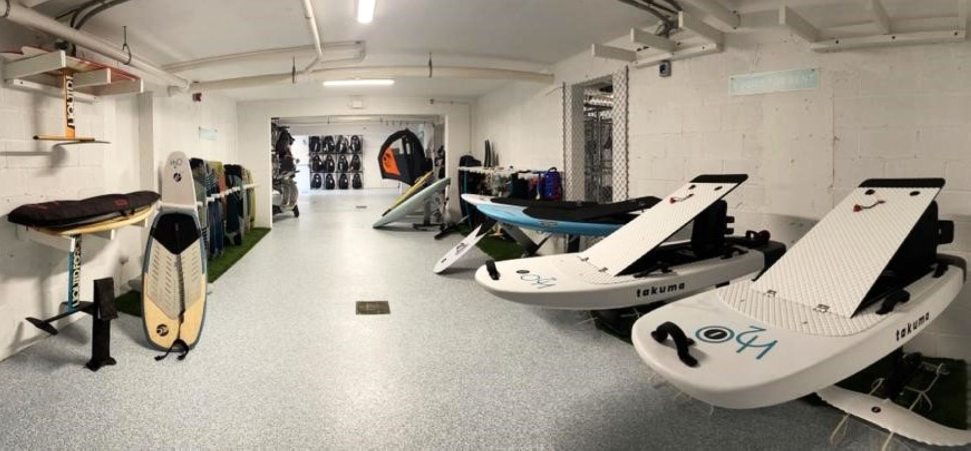 Rental gears arranged in Surf Shop at H2O Life Style Resort