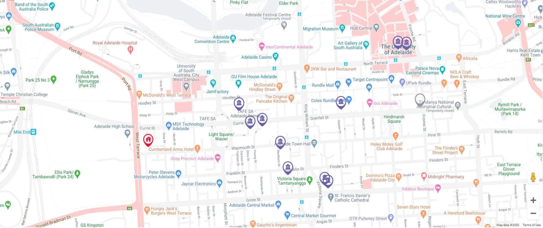 Student Living - Waymouth  Map