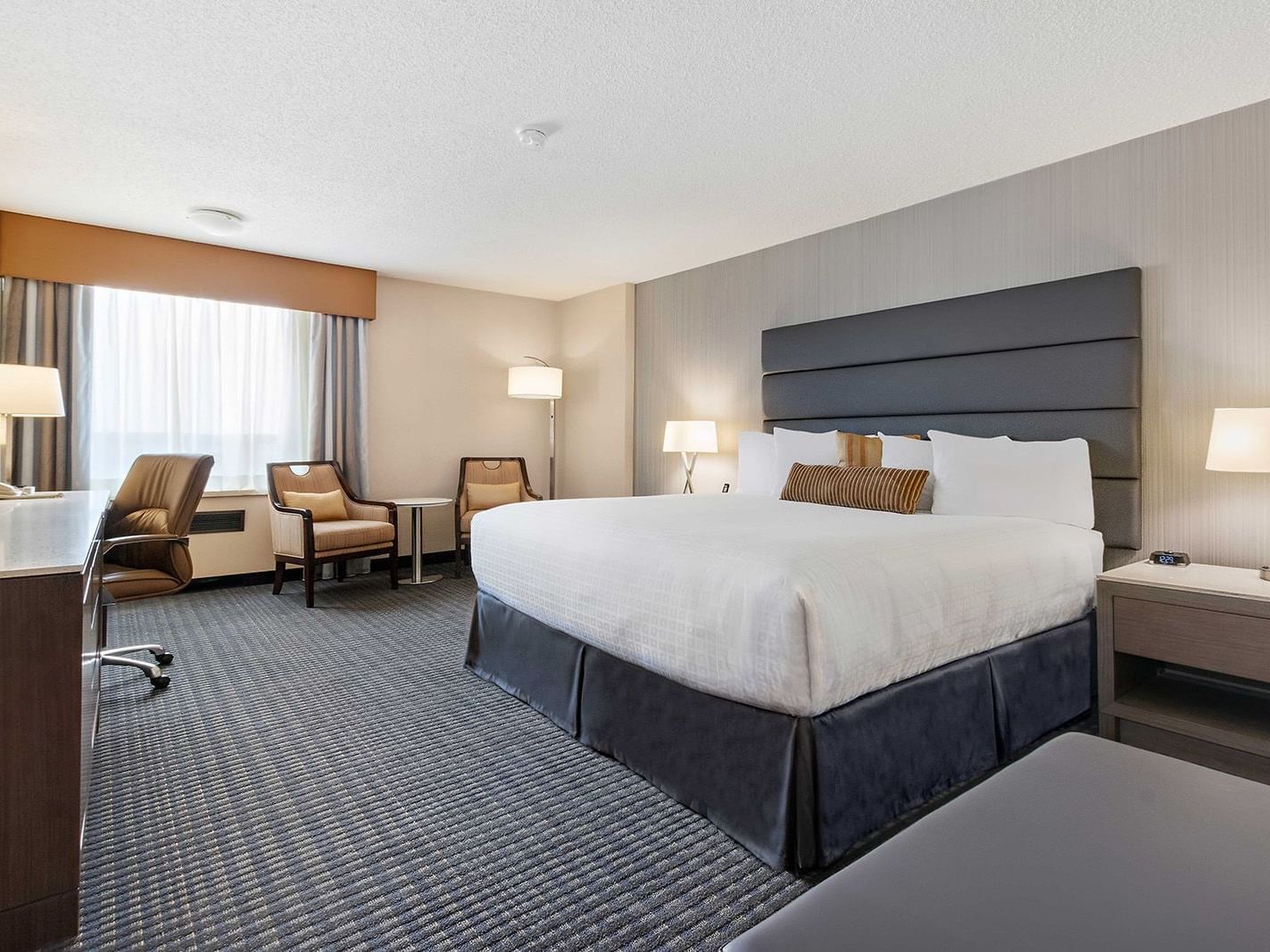 bed in modern hotel room