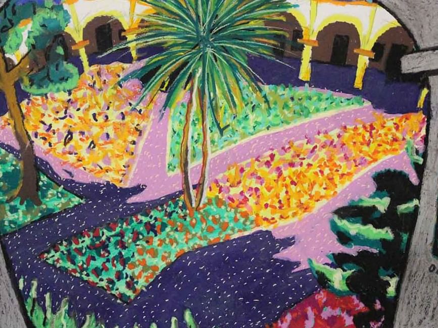 Painting portrait of The Secret Garden by Bernard Ollis at Sofitel Brisbane Central