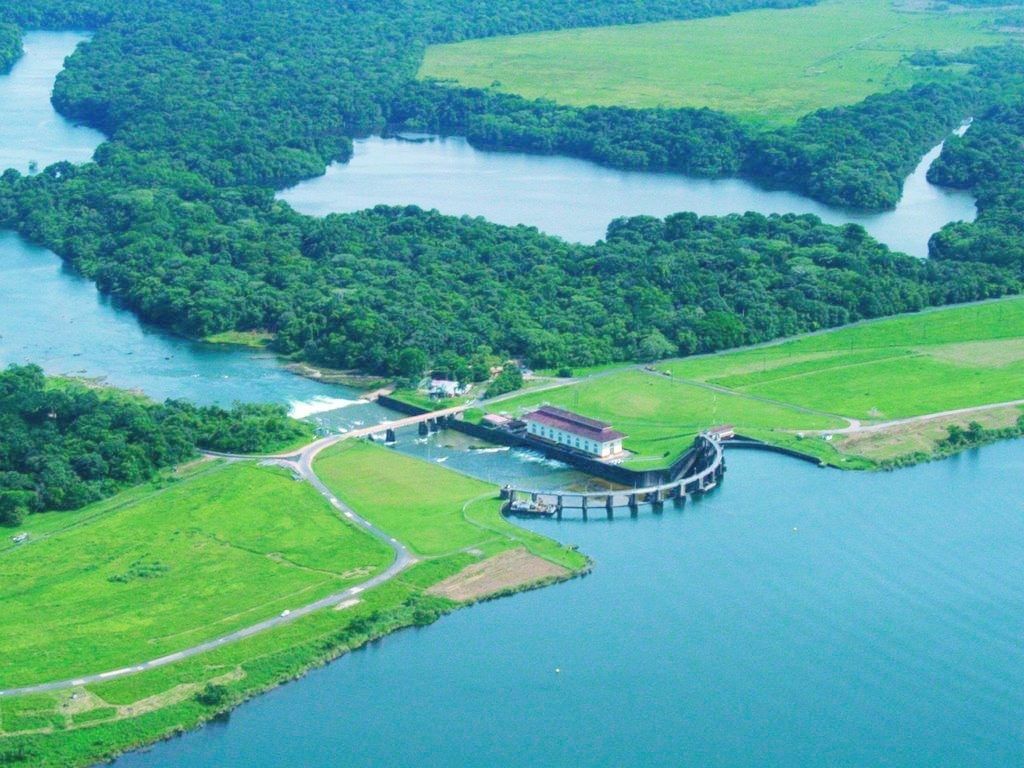 aerial view of lake