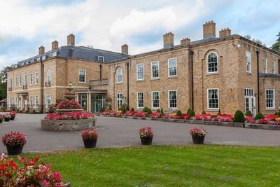 Exterior view with fountain at Orsett Hall Hotel