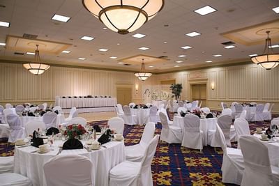 Banquet table set-up at Ballroom Venue at Boxboro Regency Hotel
