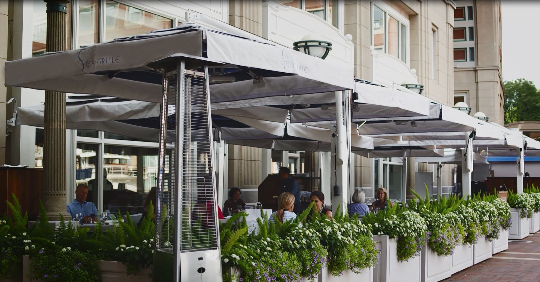 outdoor umbrellas at sea grille