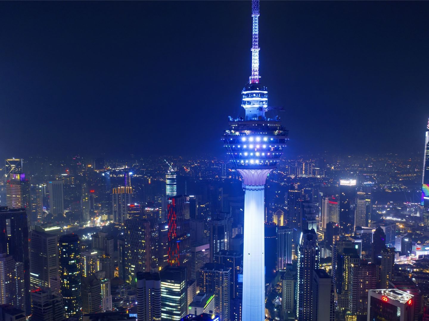 Aerial view of Kuala Lumpur Tower near Hotel Maya Kuala Lumpur City Centre