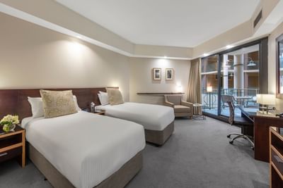 Deluxe Courtyard Queen Twin Room at Amora Hotel Melbourne