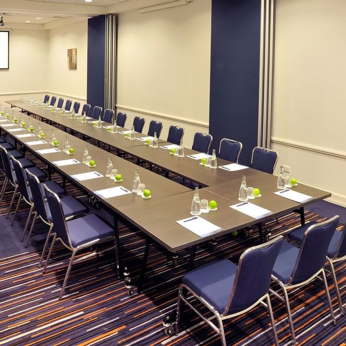 U-shaped table set-up in Kulin Room at Novotel Glen Waverley