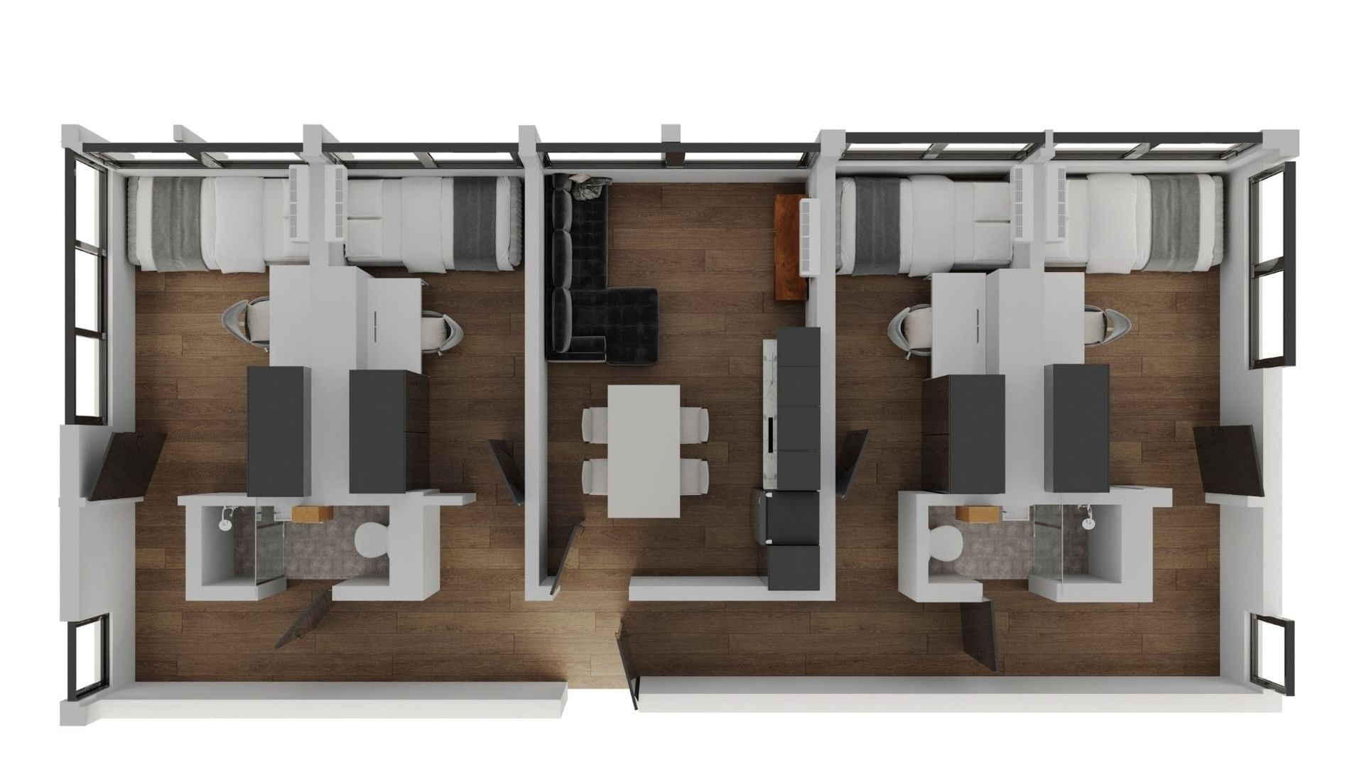 UniLodge Melbourne Flagstaff floor plan for 4 bedroom apartment