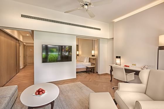 Livingroom area in Poolside suite at Goodwood Park Hotel