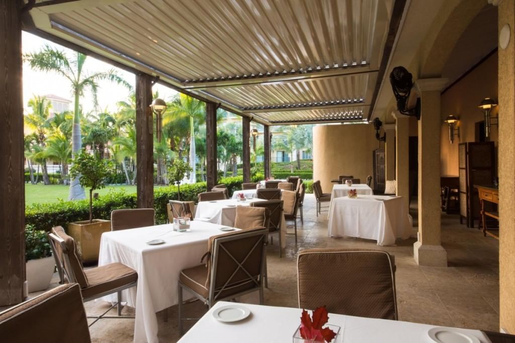 Interior of dining area at The Somerset On Grace Bay