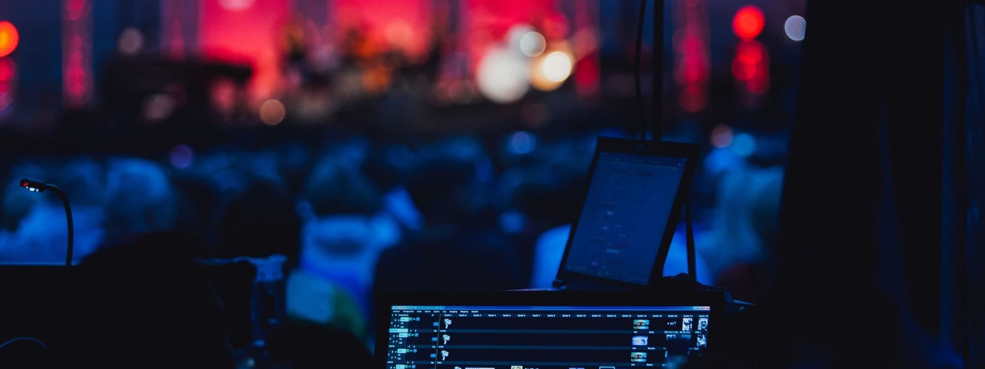 Close-up on the sound set-up at an event near Pullman Sydney Olympic Park