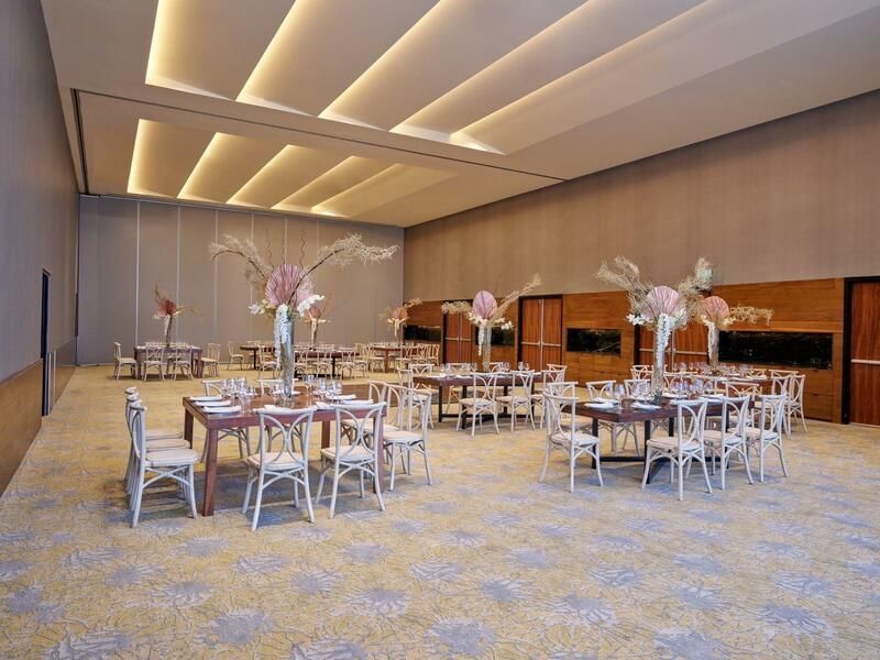 Banquet set-up in Grand Premio hall at FA Viaducto Aeropuerto
