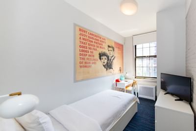 Movie-themed hotel room at the Chelsea Pines Inn in New York City.