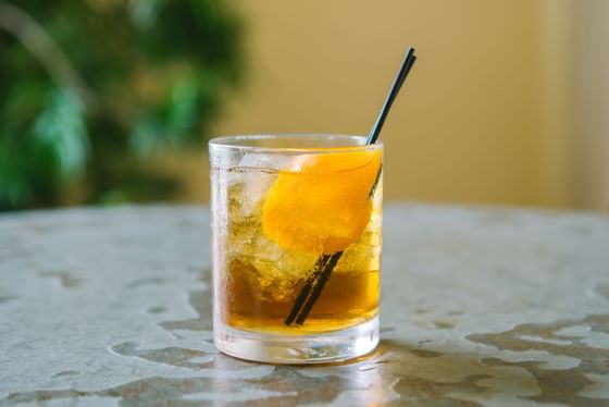 Close-up of a mocktail served at Wolfeboro Inn