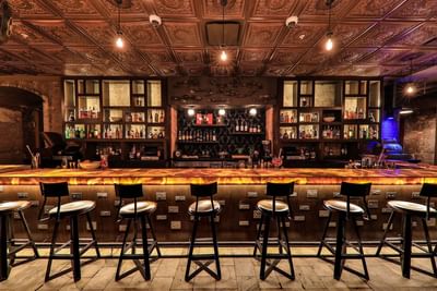 At the bar of the Vault