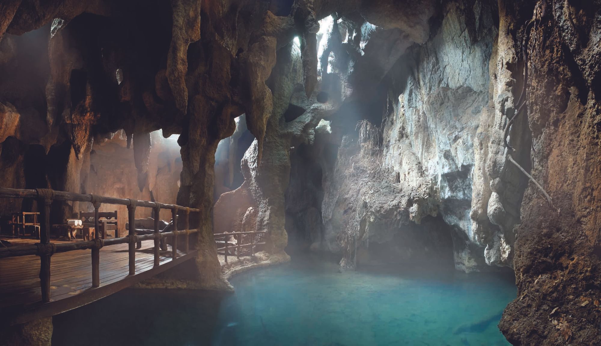 Interior view of the Treatment caves at The Banjaran Hotsprings Retreat