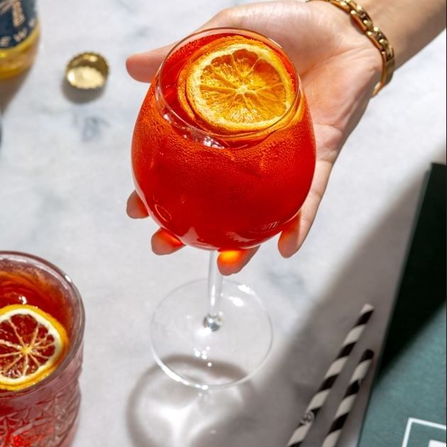 Orange cocktails served in Meze Bar at Novotel Glen Waverley