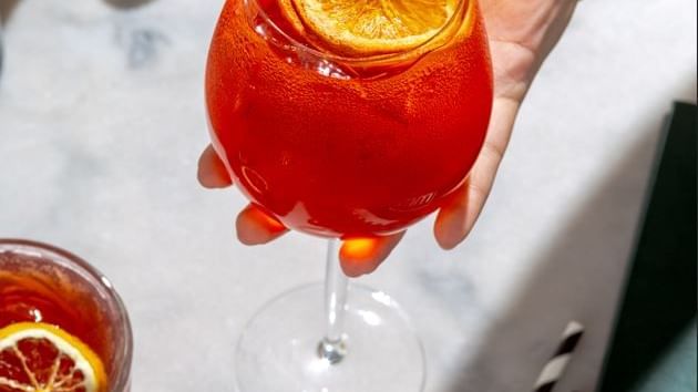 Orange cocktails served in Meze Bar at Novotel Glen Waverley