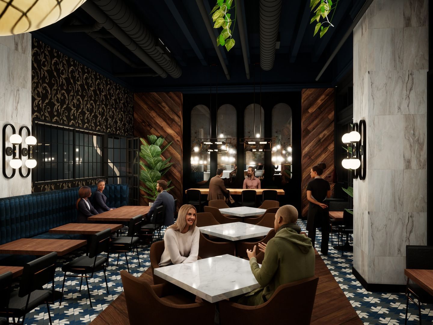 Interior of The Curfew Restuarant at Hotel Saint Clair