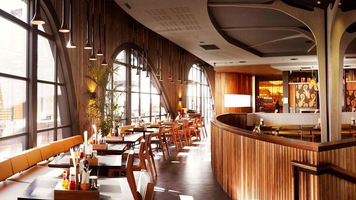 Bar counter & seating area in The Merrywell at Crown Perth
