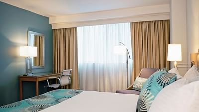 room with bed and desk