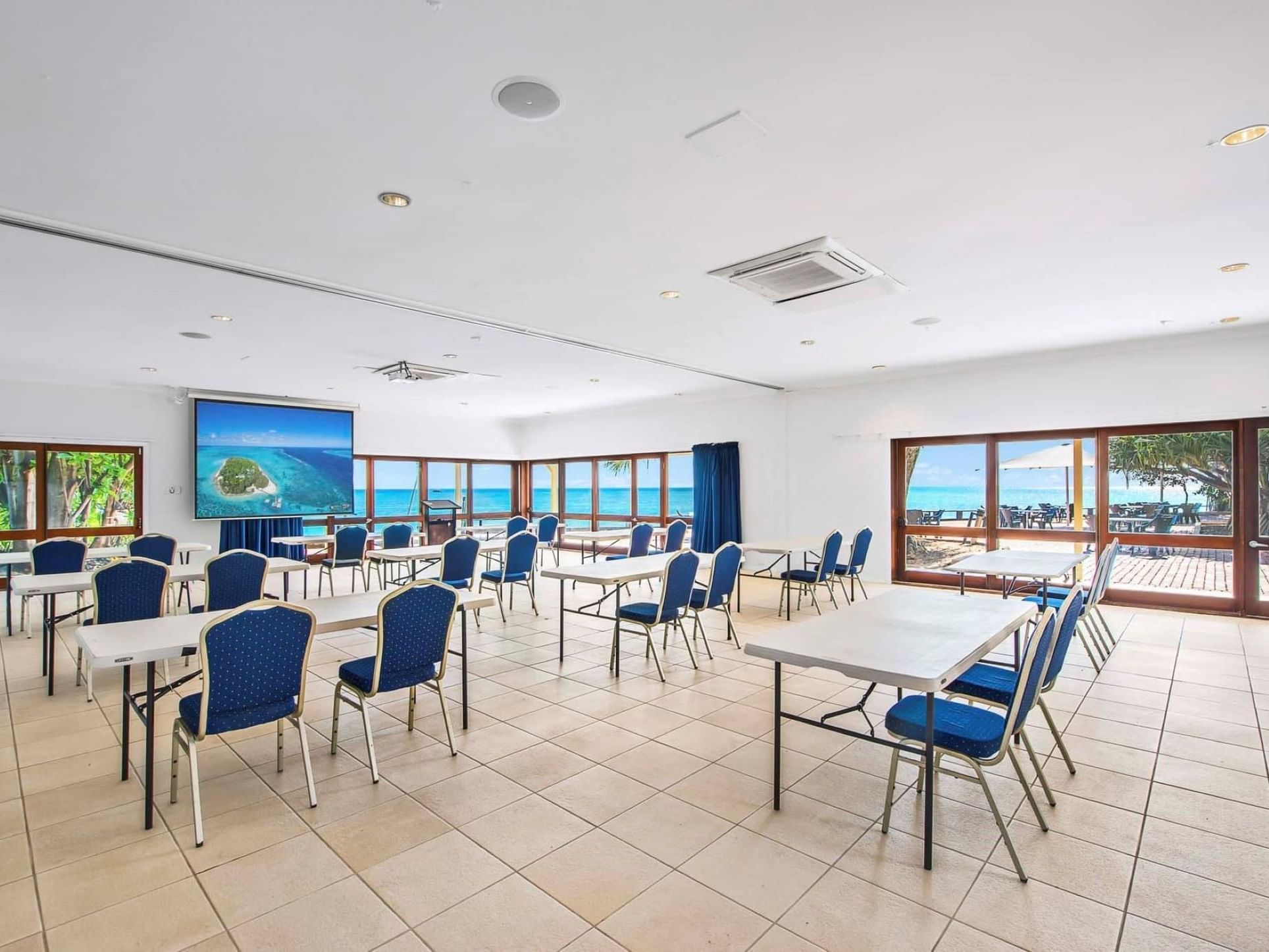 Interior of Wistari Room conference room at Heron Island Resort