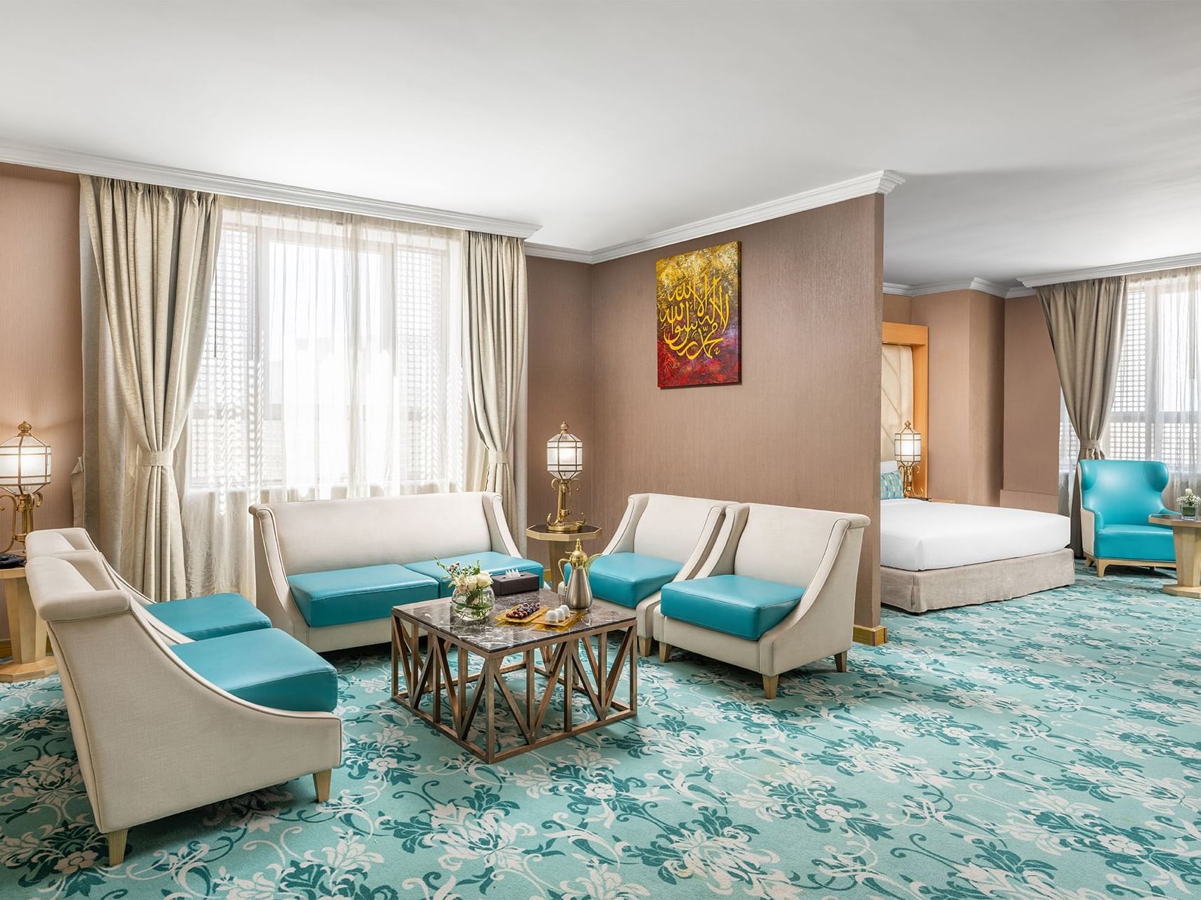 Living & bedroom area in Junior Suite at Elaf Al Taqwa