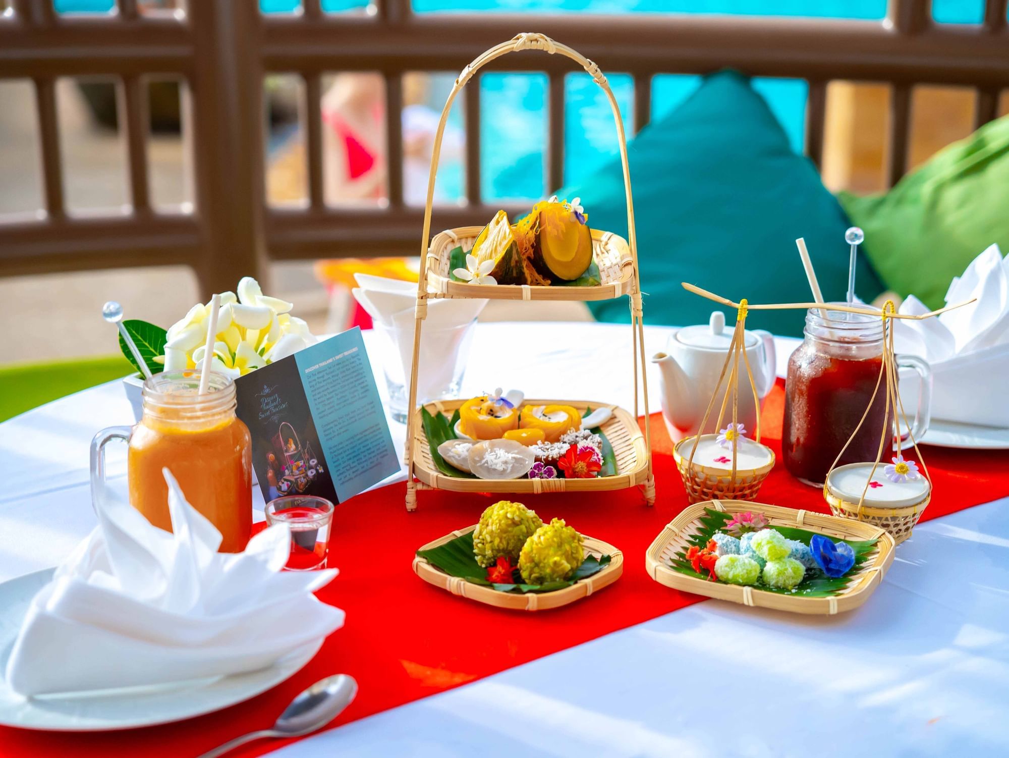 Thai Afternoon Tea Set by the Pool Phuket