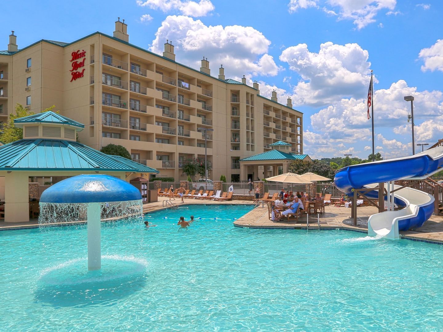 Exterior view of the hotel & waterpark at Music Road Resort