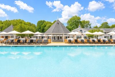 Outdoor hotel pool at Driftaway Hotel and Pool