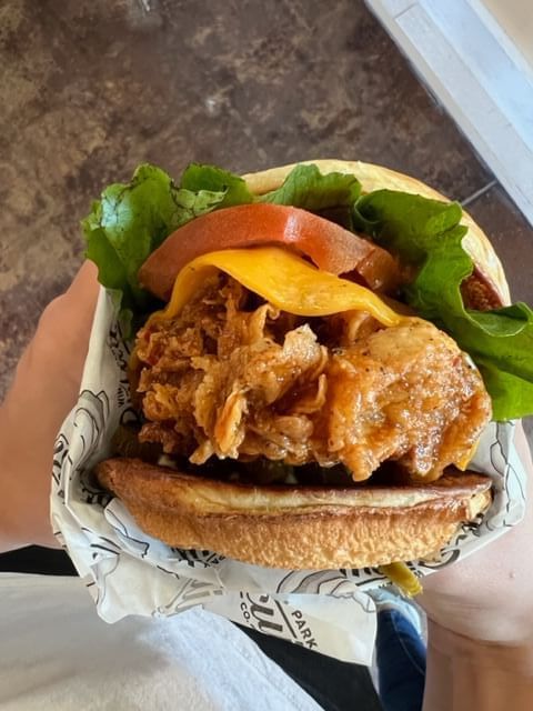 A vegan chik'n sandwich at Winter Park Biscuit Company, a plant-based restaurant in Orlando