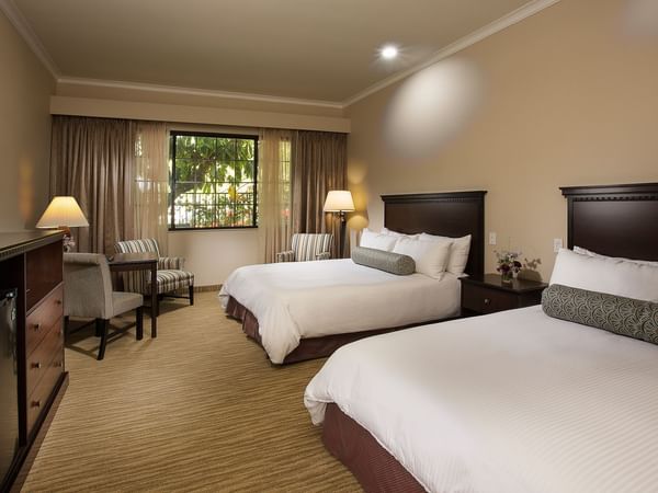 Two beds in hotel room