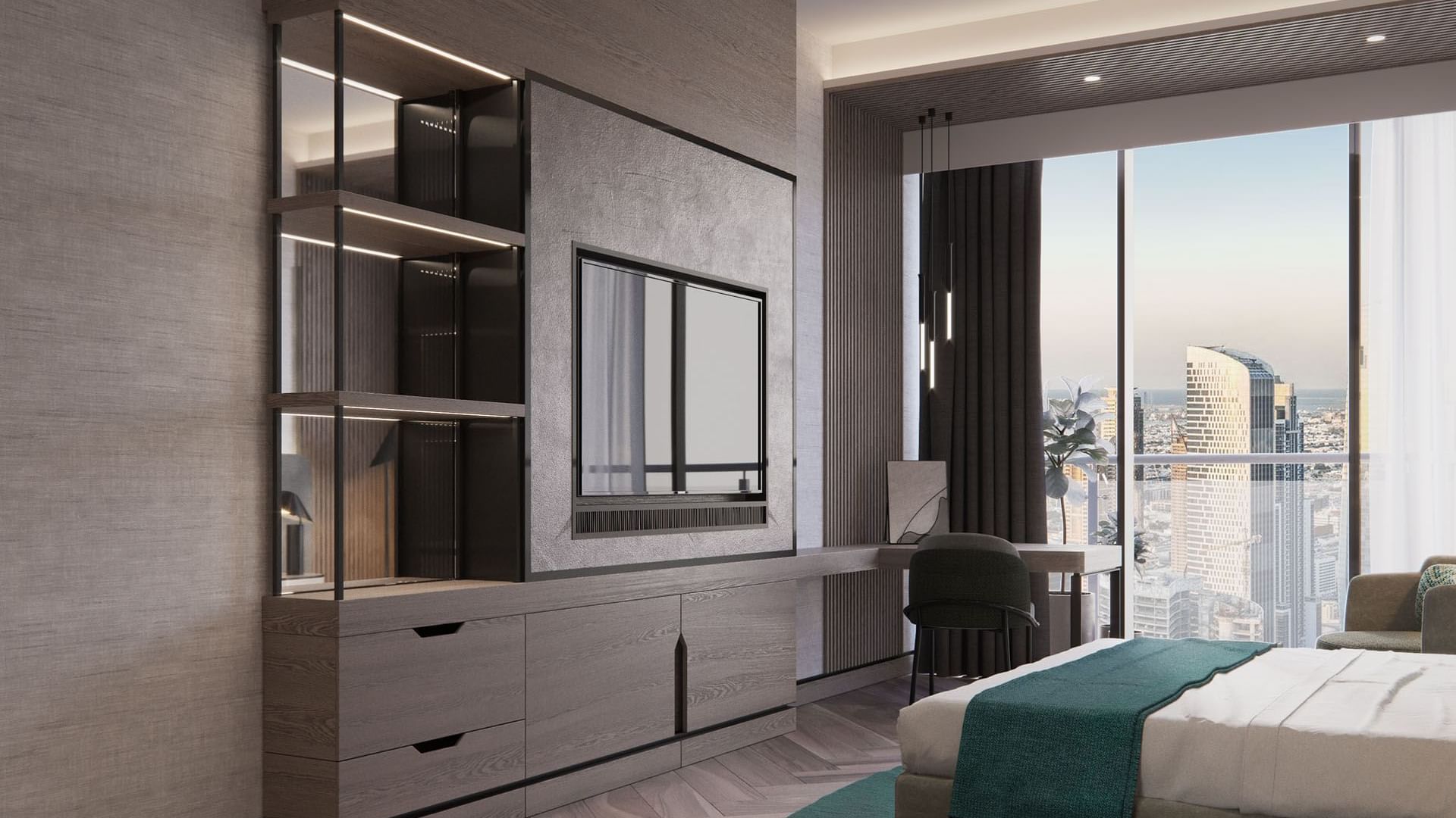 The Scene Room facing Burj Khalifa at Paramount Hotel Dubai