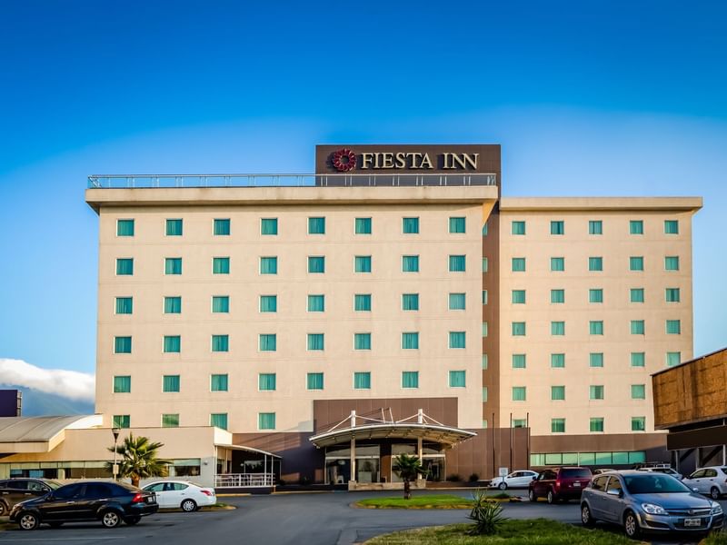 Exterior view of the hotel & car park at FI Monterrey Fundidora