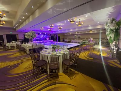 Tables & dance floor in Araiza Hall at Araiza Hotel Hermosillo