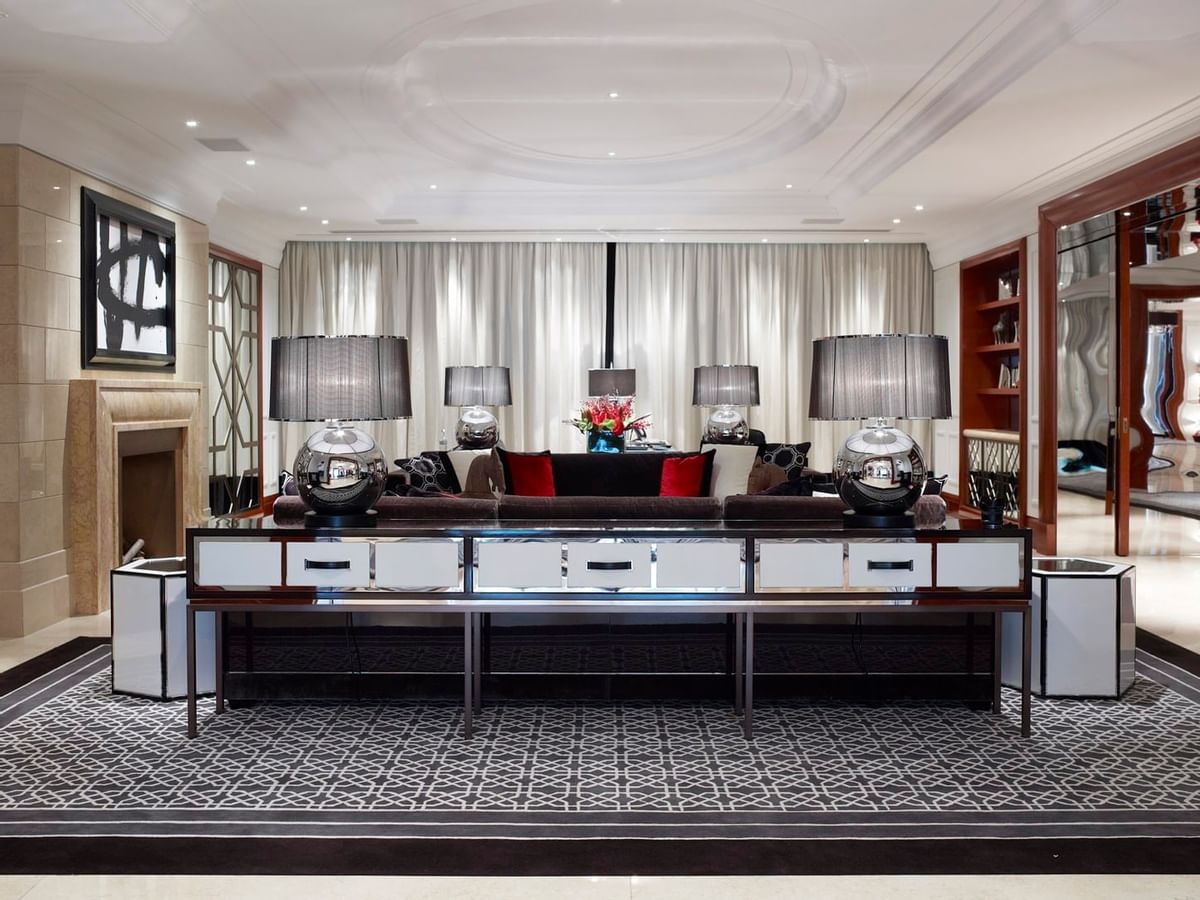 Luxury living room in Villas at Crown Hotel Melbourne