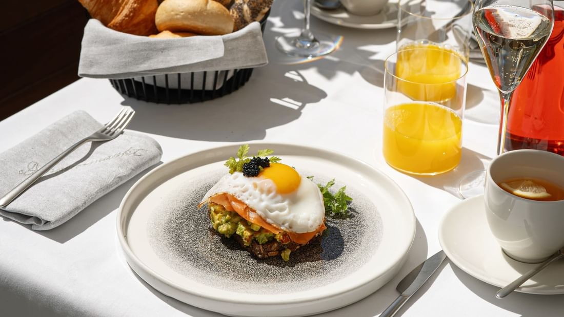 Breakfast served in the Donnersmarkt at Almanac Palais Vienna
