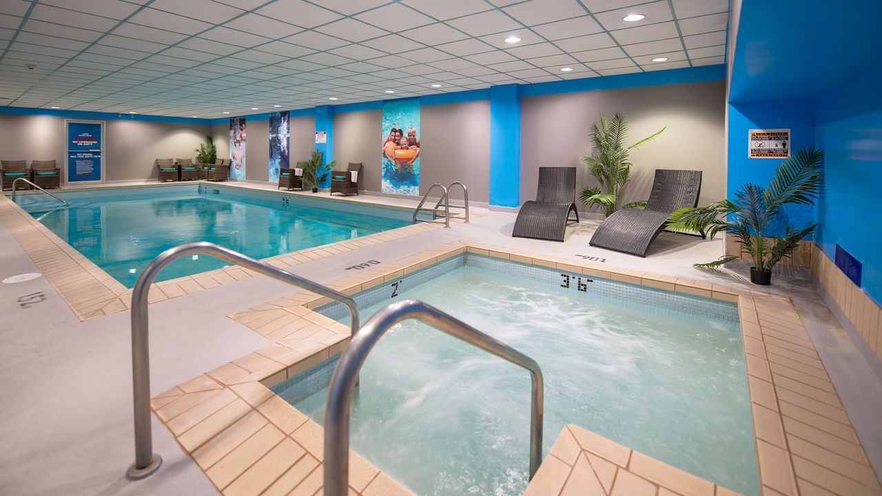 Indoor pool and hot tub