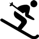 Vector icon of a skier at Liebes Rot Flueh
