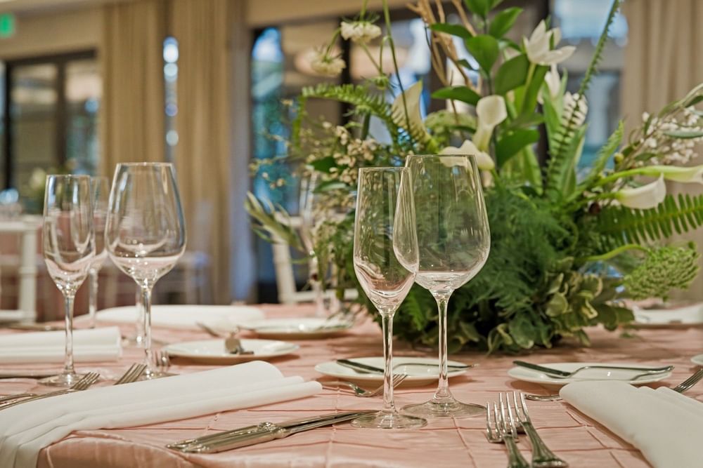 wedding table set up at el PRADO