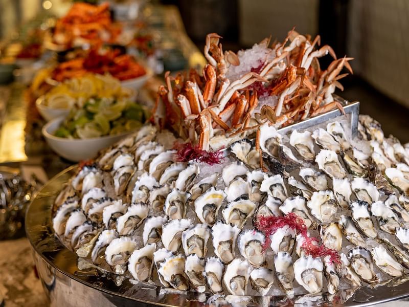 Seafoods in Epicurean restaurant at Crown Towers Sydney