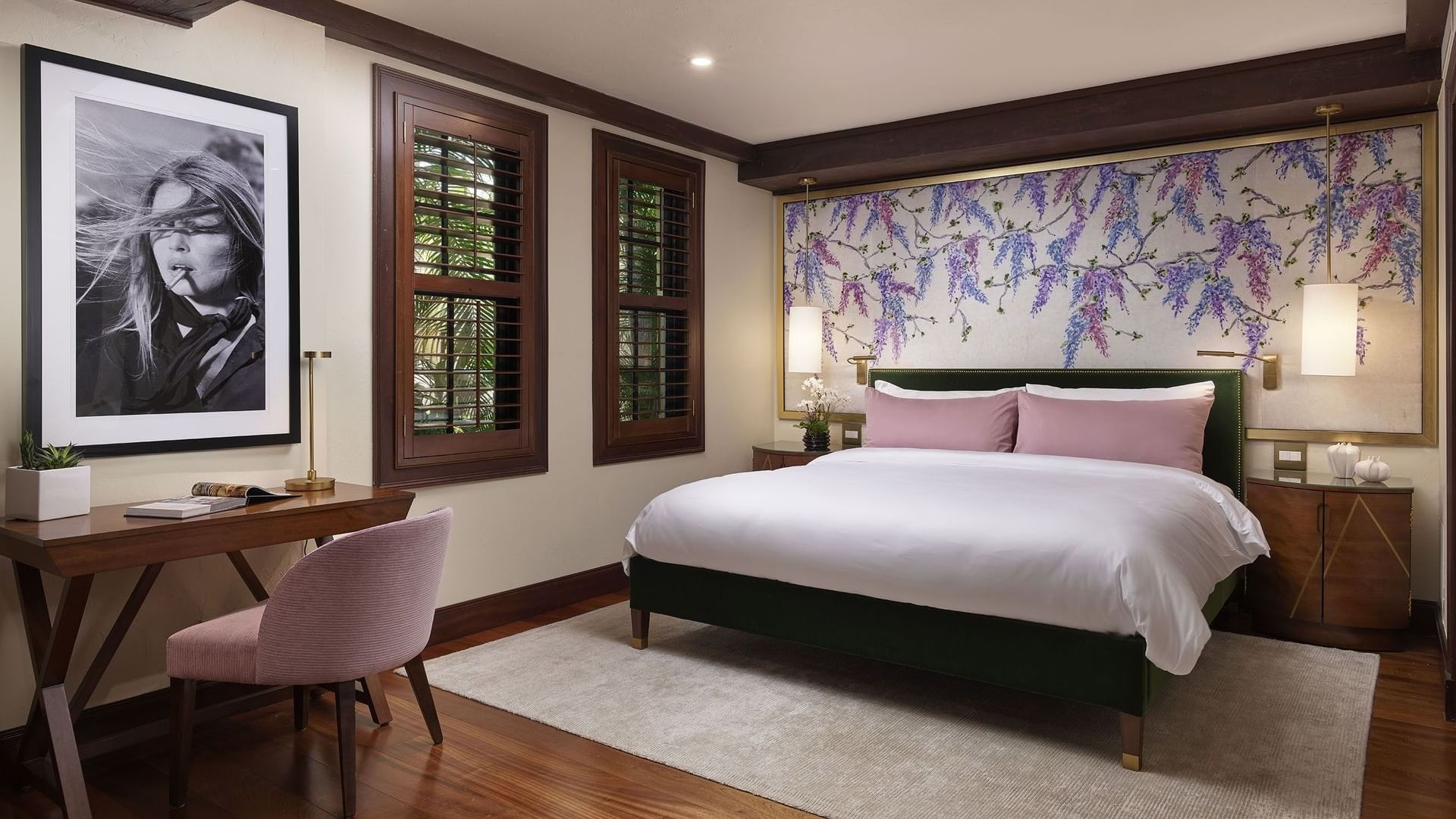 Bed & furniture in Luxury Guestroom at Brazilian Court 