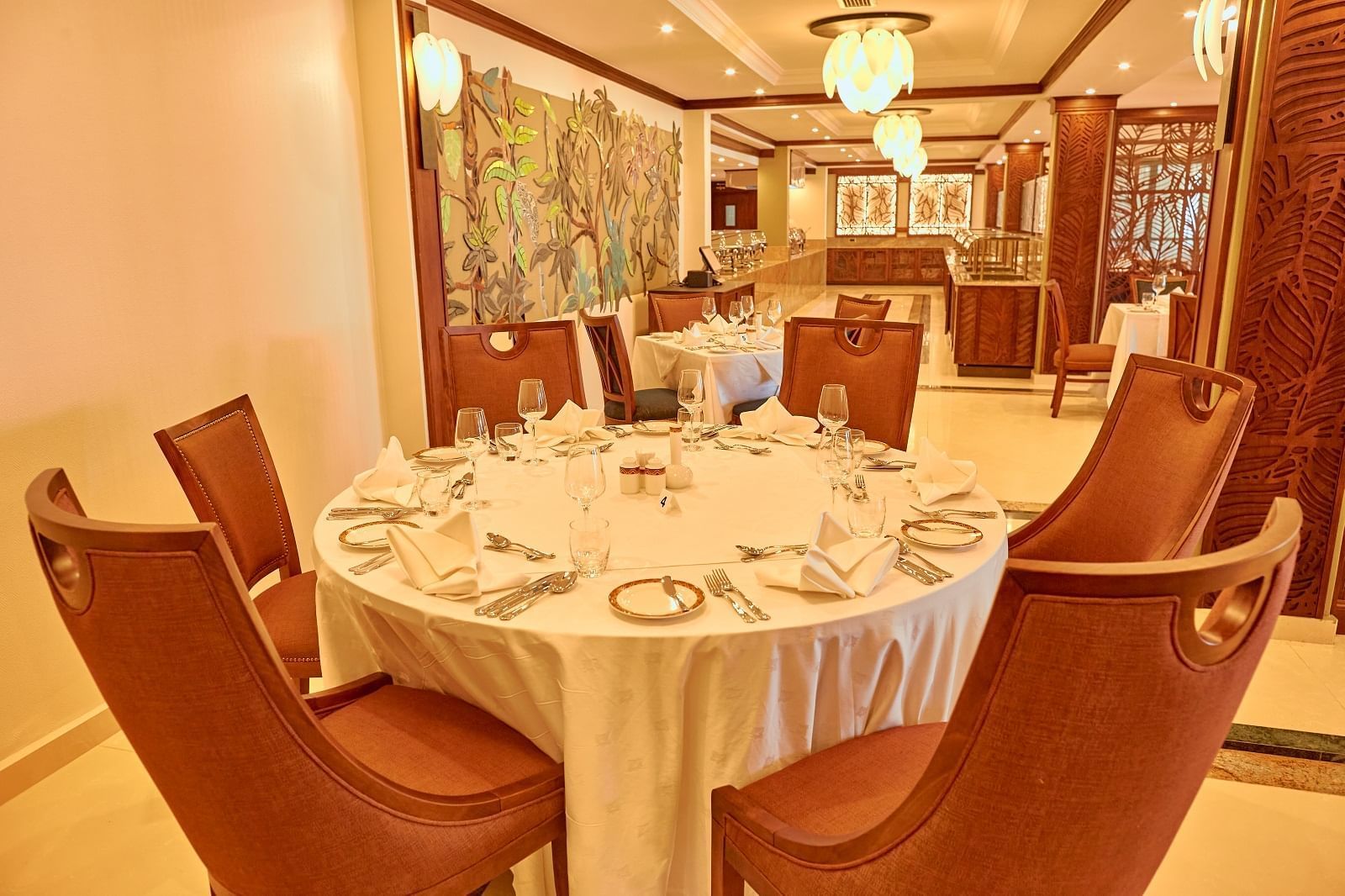 A Dining table in Rumoka Restaurant at Goma Serena Hotel