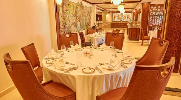 A Dining table in Rumoka Restaurant at Goma Serena Hotel