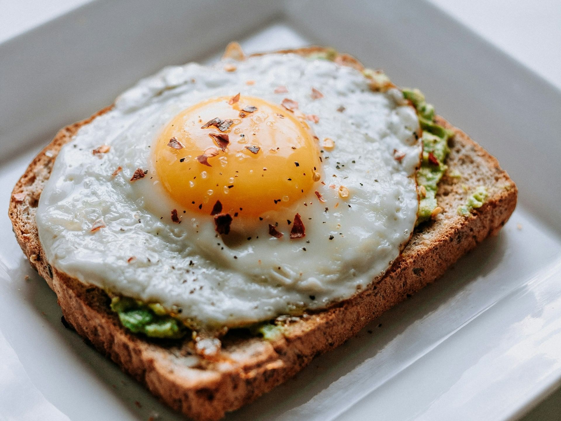 Avocado toast with fried egg served at Hotel Grand Chancellor Auckland
