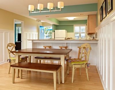 Dining table by the kitchenette and in Max Villas at Breezeway Boutique Hotel